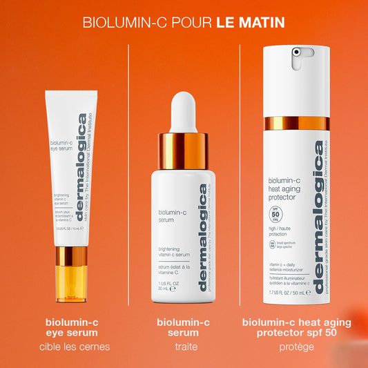biolumin-c heat aging protector spf 50 | hydratant éclat protecteur à la vitamine c