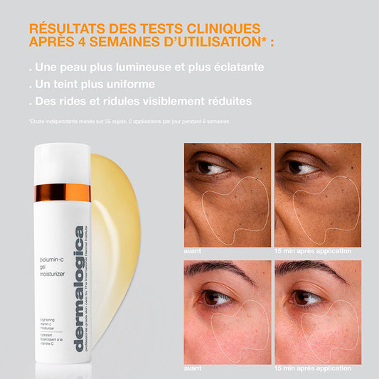 biolumin-c gel moisturizer avant-après