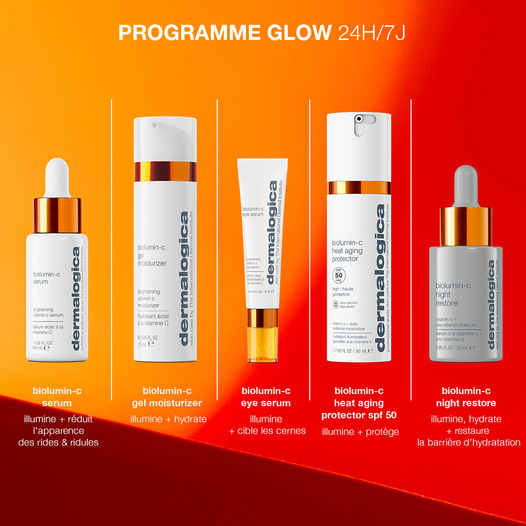 biolumin-c heat aging protector spf 50 | hydratant éclat protecteur à la vitamine c