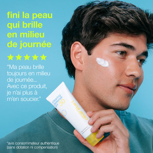 clearing defense spf 30 | hydratant matifiant peaux jeunes SPF30