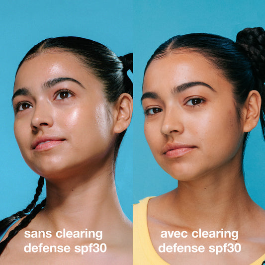 clearing defense spf 30 | hydratant matifiant peaux jeunes SPF30