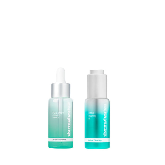 routine acné adulte |  age bright clearing serum + retinol clearing oil