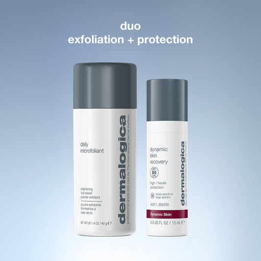 coffret skin transformation duo | duo exfoliation + protection