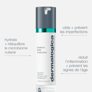 breakout biotic moisturizer | hydratant prébiotique anti-imperfections