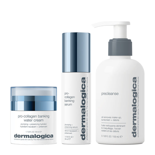 trio au collagène nettoyant + repulpant | peau nettoyée + hydratée + plus ferme.